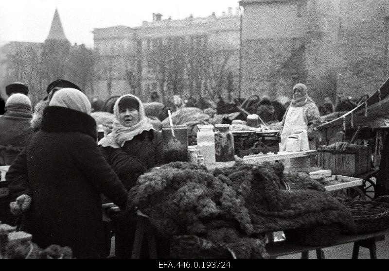 The market in the run-up to Christmas.