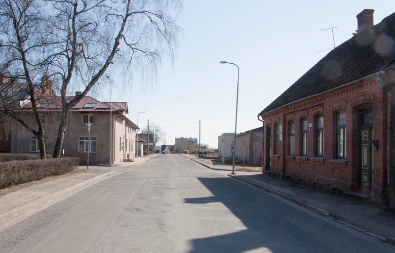 Postcard, Post and Eha crossroads, German craftsmen's company house rephoto