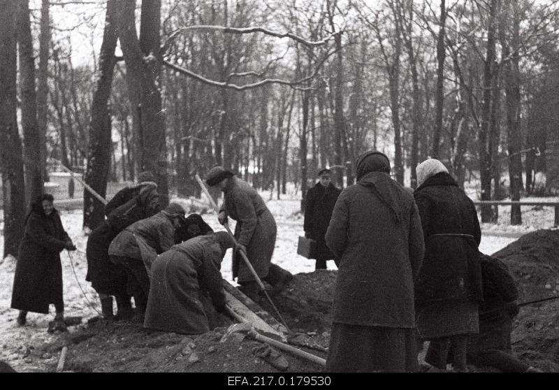 The excavation of the bodies of the Red Armenians fell in 1944 to relocate in the Toomemägi on 19th of November 1944.