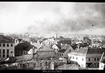 View of the city during the fire.  similar photo