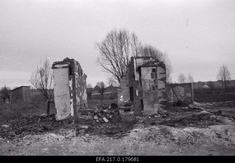 The ruins of residential buildings near the Räpina highway.