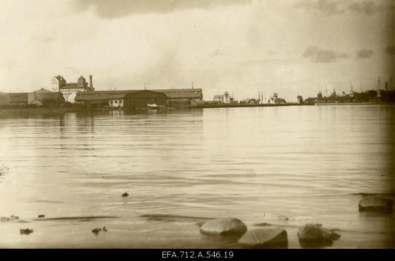 View from the coast of Kadrioru to the civilian airplane and the waterplane in the eastern part of the Old Port of Tallinn.