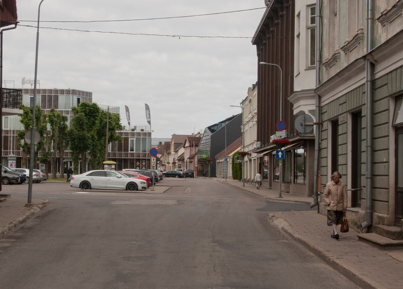 With decorations on the underpaper photo Viljandi street view, Lossi Street rephoto