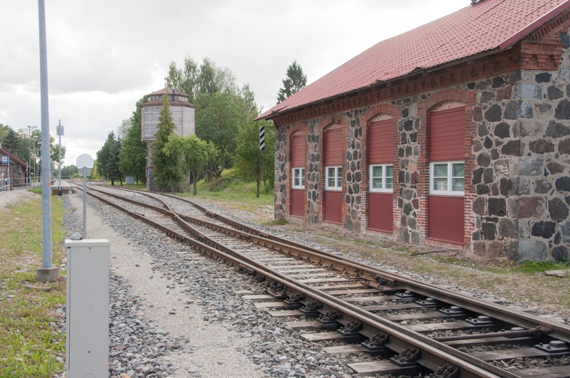 Postcard, Viljandi, Kantreküla, Viljandi railway station, workers rephoto