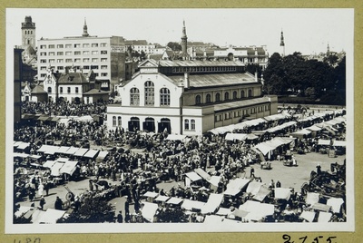 View of the new market and market building.  duplicate photo