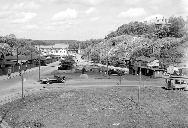Roslagsvägen 1945 - Roslagsplan i Stockholm 1945 (fotos är beskuren)