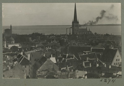 Old Town of Tallinn. View over the roofs towards the church and the sea - northeast.  duplicate photo