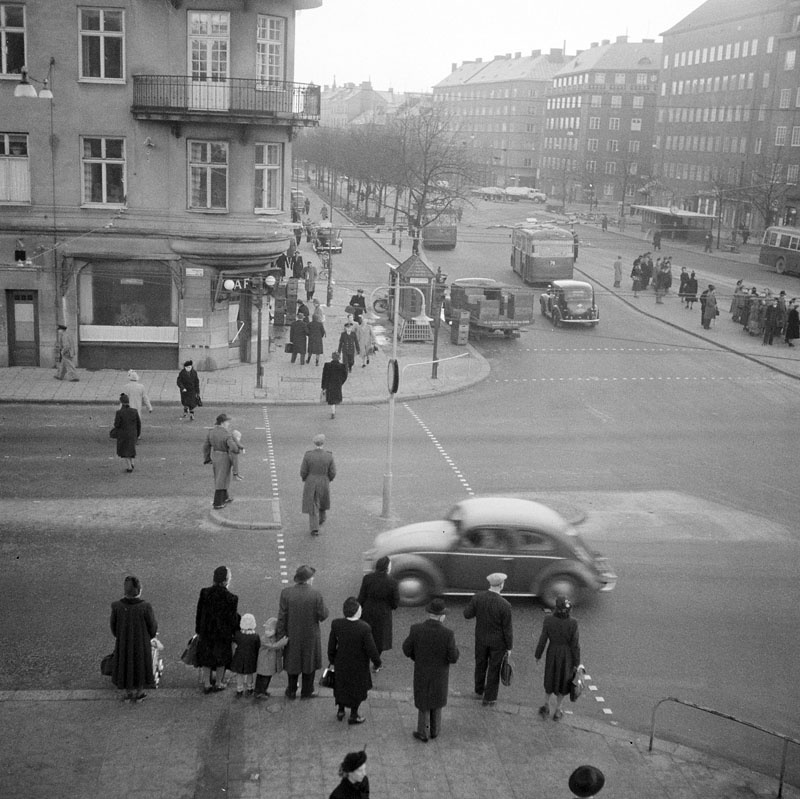 SSMF042580S Övergångsstalle Götgatan Ringvägen 1950 - Korsningen Götgatan-Ringvägen 1950