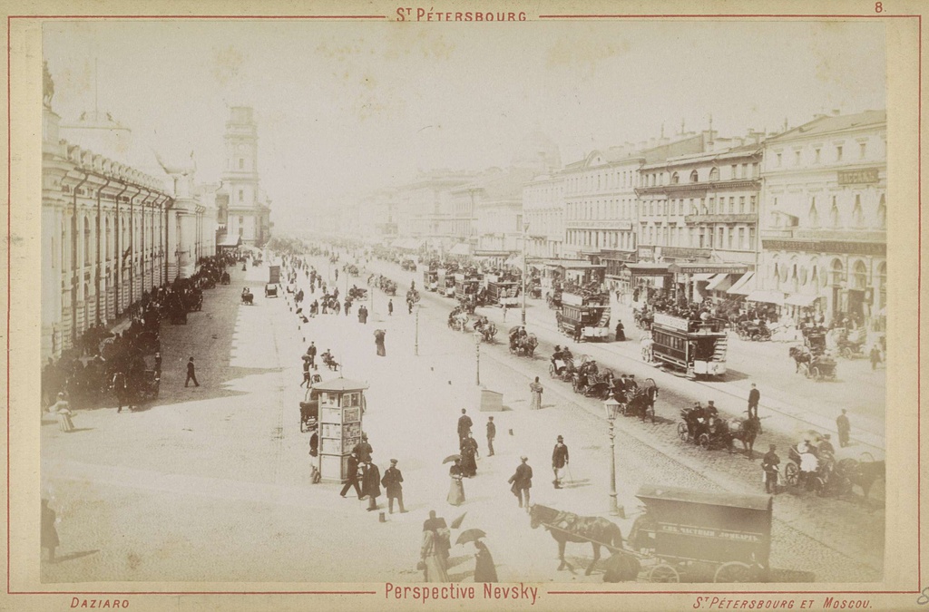 St. Pétersbourg. Perspective Nevsky., Gezicht op Nevsky Prospekt in Sint-Petersburg