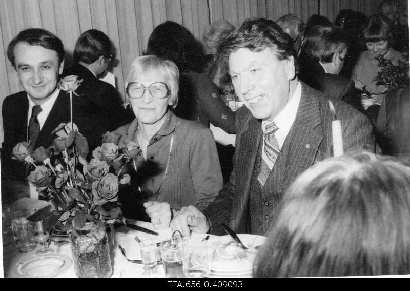 Celebration of the 25th anniversary of the Swedish Estonian Exhibition (Ree) at the Vener-Gren Centre. 1. Jaan Vilval; 2. Karin Andersson; 3. Rudolf Schmuul.