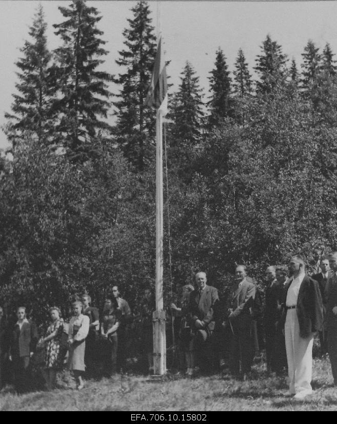 Life in Refuge.Western Sweden Estonian summer days in Hindasis. Throwing the flag.