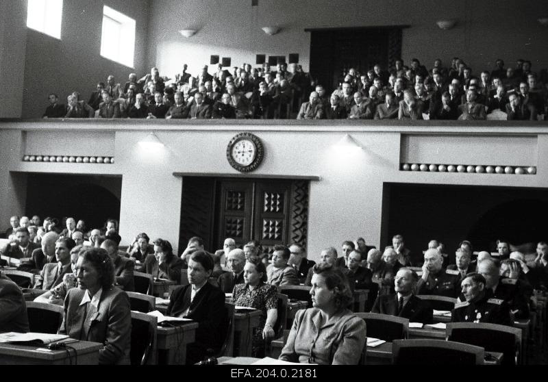 V session of the Supreme Council of the Soviet of Estonia. View of the Chamber.