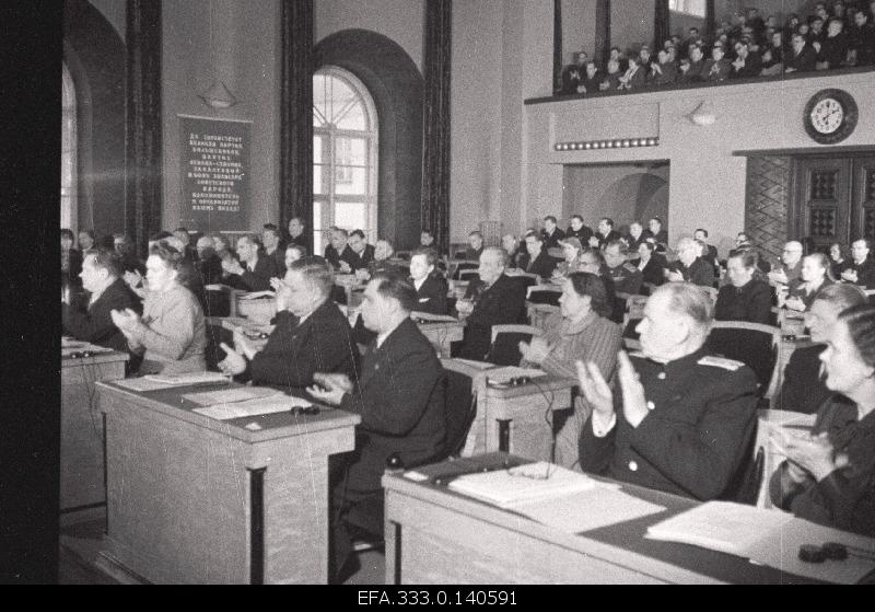 View hall during the second session of the Supreme Soviet of Estonia.