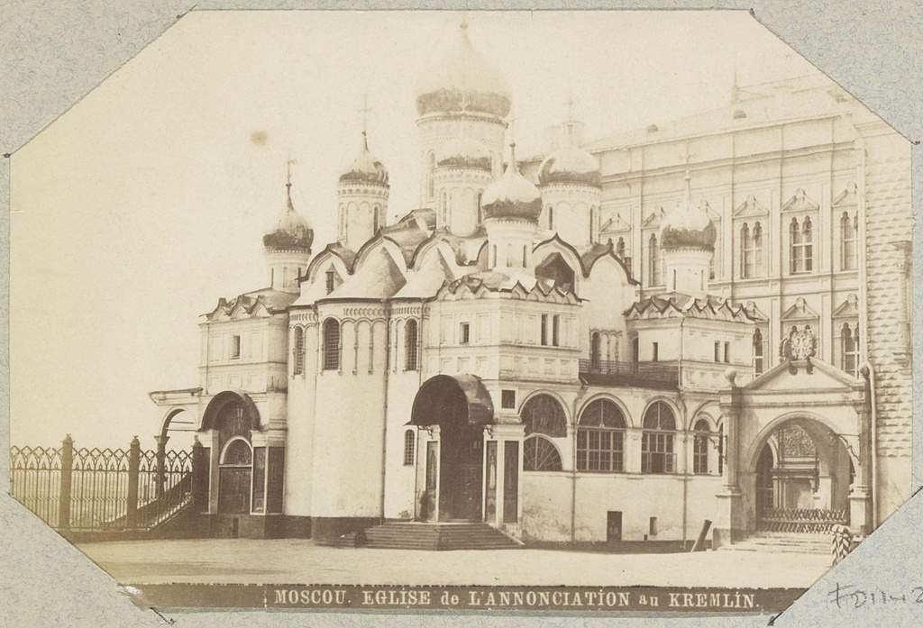 Exterieur van de Verkondigingskathedraal in Moscow, Moscou. Eglise de l'Annonciation au Kremlin