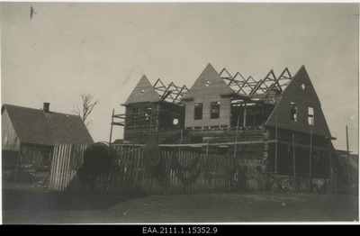 Expedition flooded to the Piirissaare in spring 1924, a magnificent construction stage (Tartu merchant?) Apartment in Piirissaar  duplicate photo