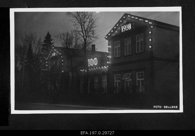Primary school building of the Teachers Seminar, illuminated seminar for the 100th anniversary.  similar photo