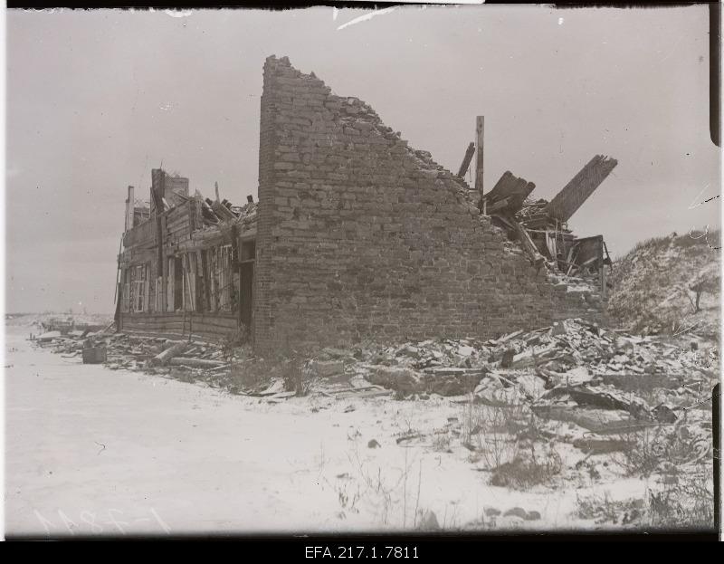 The ruins of the primary school building in St Petersburg Street.