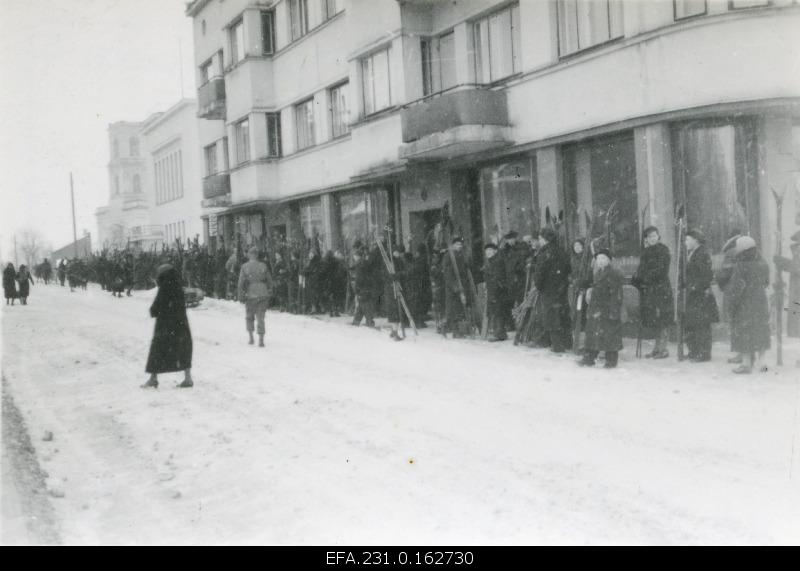 German occupation in Estonia. Handing out the mouths to the commandant.