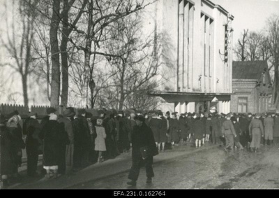 German occupation in Estonia. Ticket order in front of the cinema “Apollo”.  duplicate photo
