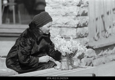 Flower seller.  similar photo