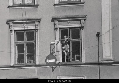 Window dresser.  similar photo