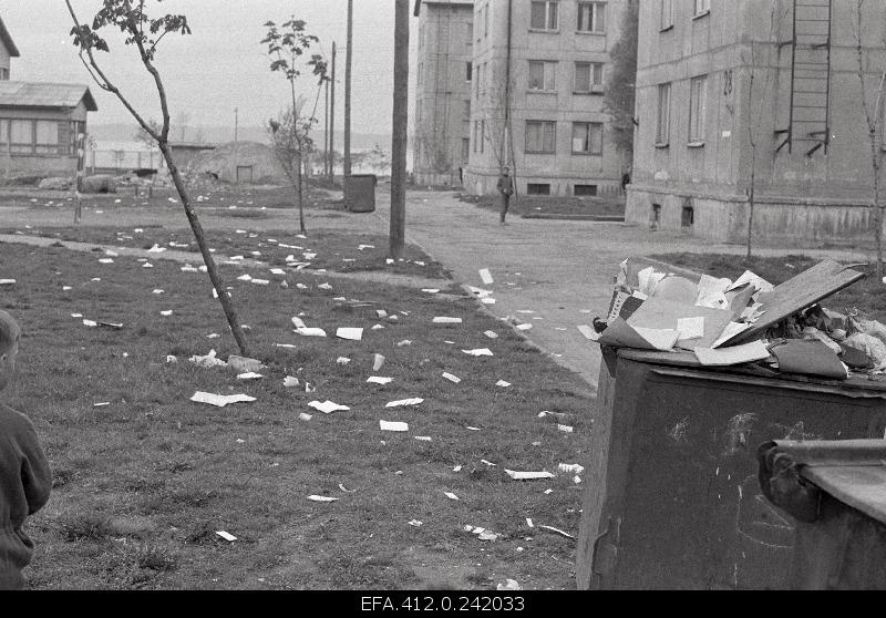 School brushes around the garbage in Lõime Street.