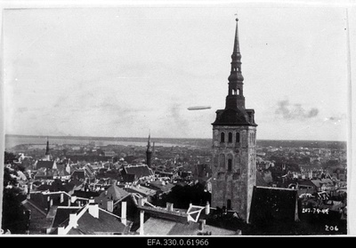 View of the Old Town from Toompea. Over the city, the ceplay "Graf Zeppelin".  similar photo