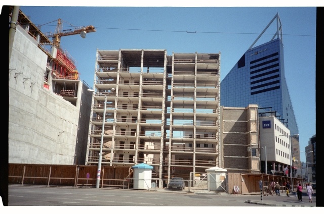 Construction works of the city Plaza building in Tallinn on a. Laikmaa street