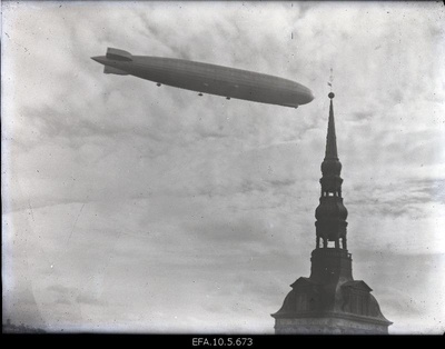The ceplay Graf Zeppelin over Tallinn.  similar photo
