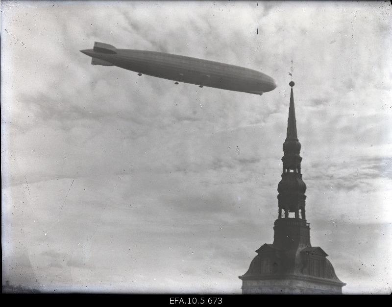 The ceplay Graf Zeppelin over Tallinn.