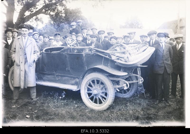 A group of car racing observers.