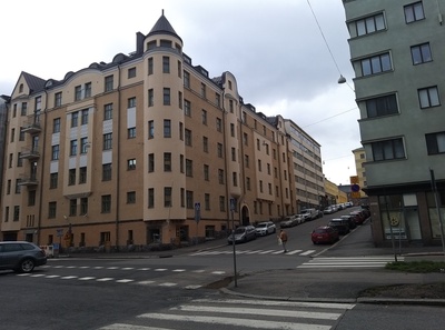 Aleksis Kiven katu 18 - Kustaankatu 9, As. Oy Roinila. Aleksis Kiven kadun varhaisempi nimi oli Fredriksberginkatu. rephoto