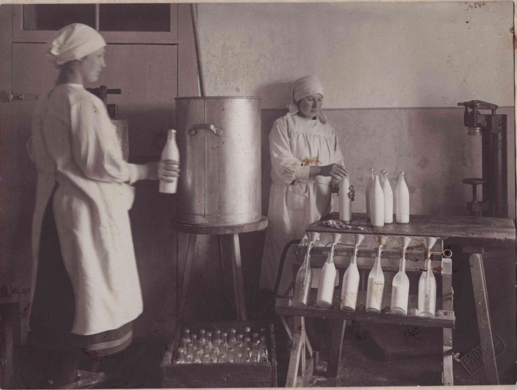 Milk sharing on our trip. The island's farm's milk goes for sale