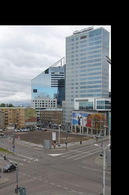 View from Viru Keskus street a. Laikmaa and Gonsiori street corner in Tallinn rephoto