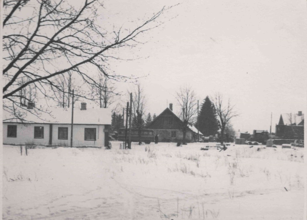 Former communications office in front of the edge, warehouse building in the edge with woodworking house