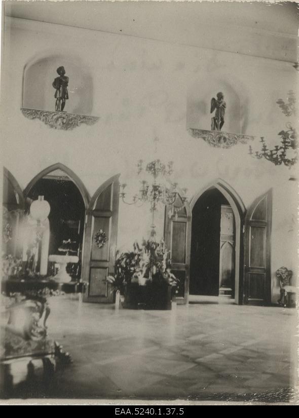 View through a two-storey hall to one side, Koluvere Castle