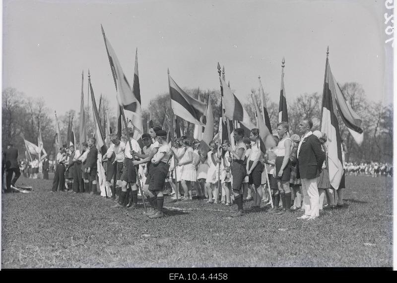 Young athletes on the stadium.