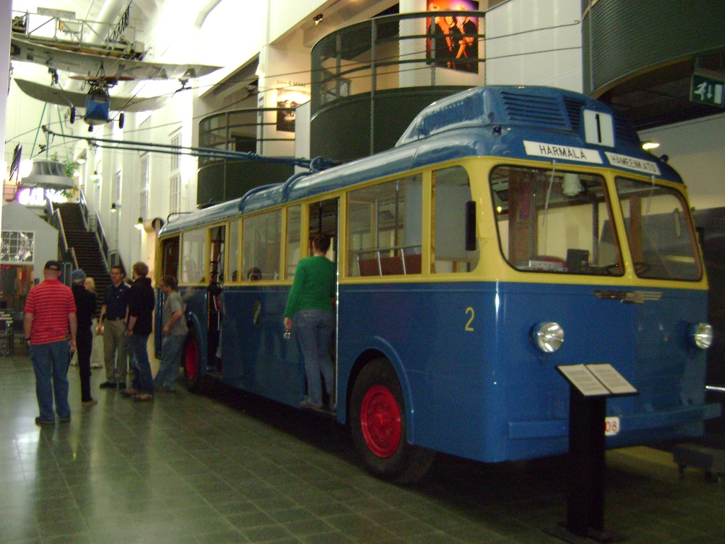 Trolleybus in a museum in Tampere - Valmet/BTH trolleybus no. 2 in Vapriikki Museum in Tampere, Finland