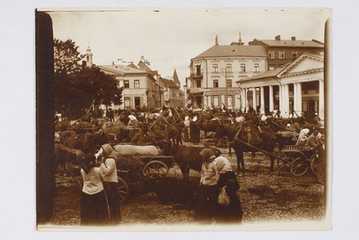 Tilt in Tartu in front of Russian shops  duplicate photo