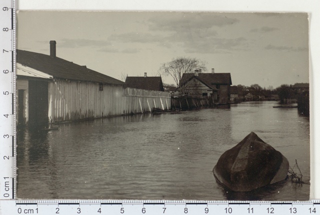 Tartu, near the Emajõe shore, houses in the water during large water