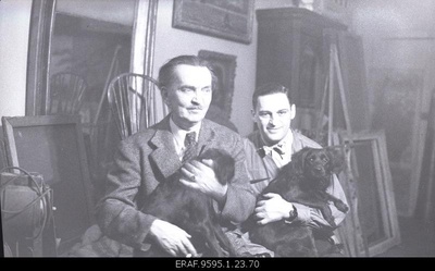 George Sepp and his dear with dogs  duplicate photo