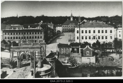 View of the stone bridge and Raekoja in Tartu  duplicate photo