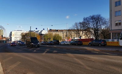 Oy Shell Ab:n huoltoasema, Läntinen Brahenkatu 14 - Sturenkatu 13 Sturenkadulta nähtynä rephoto