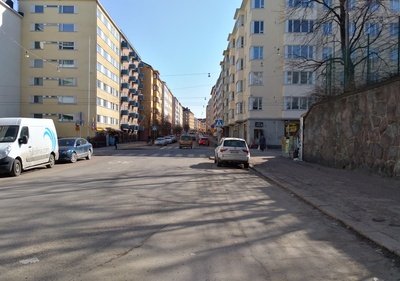 Vaasankatu 20, 18, 16, 14, 29, 27, 25,  kuvattu Fleminginkadulta. rephoto