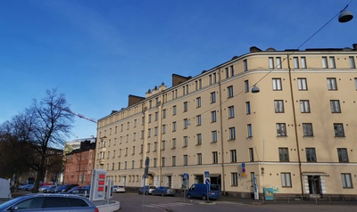 Asunto Oy Brahen taloa rakennetaan, Itäinen Brahenkatu 11. - Porvoonkatu 11 - 13. rephoto