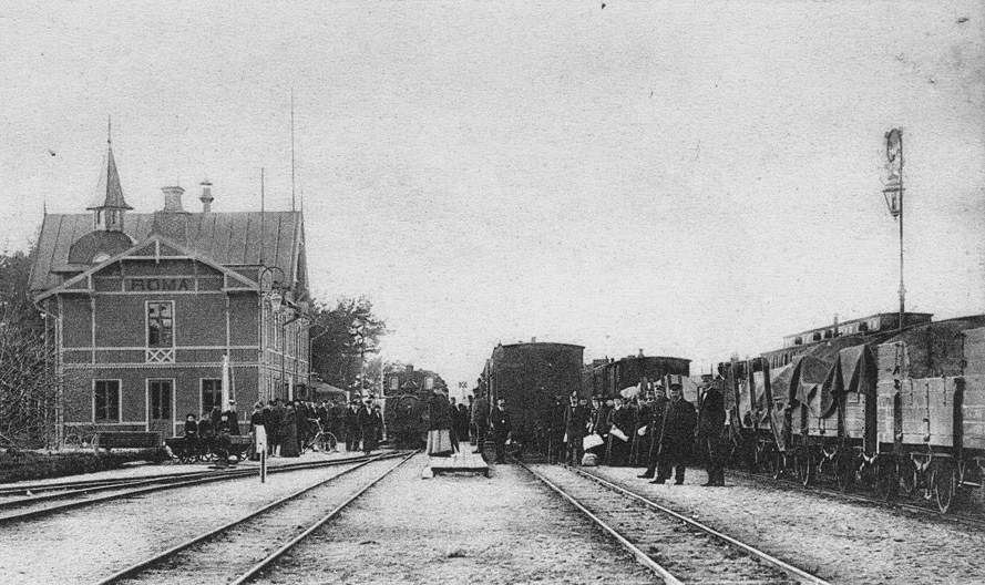 Roma station 1906 - Roma station med tåg 1906.