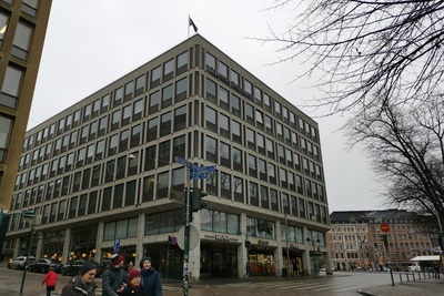 Brondan kulma, Eteläesplanadi 20 - Korkeavuorenkatu 36. Arkkitehti Keijo Petäjä, 1975. City-inventointi. rephoto