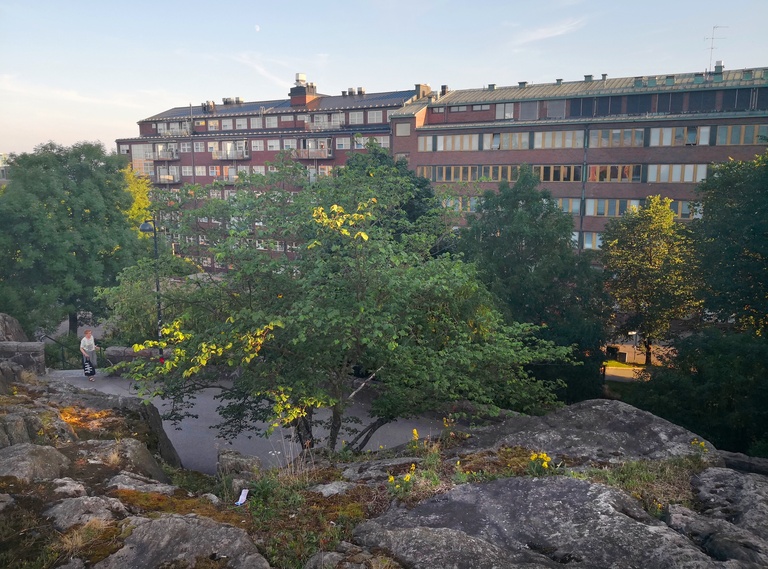 Panoraama Vilhonvuorelta (nykyinen Katri Valan puisto) etelään rephoto