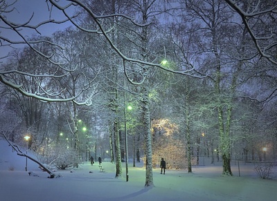 Kaisaniemi. Taustalla kasvitieteellinen puutarha. rephoto