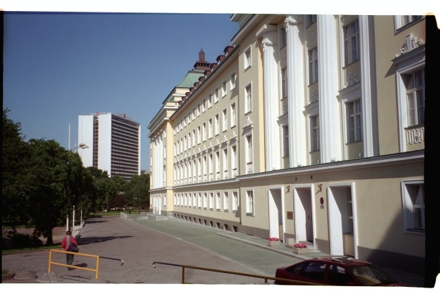 View from the back of the Estonian Theatre towards Sokos Hotel Viru in Tallinn